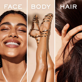 NUXE applying oil to hair ends for softer repaired hair