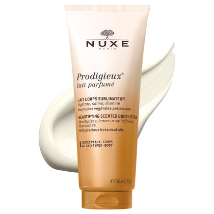 NUXE front bottle showing label and satin-finish benefit