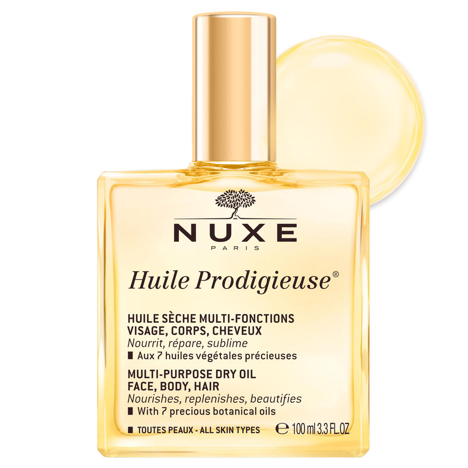 NUXE front bottle showing elegant packaging and instant cosmetic appeal