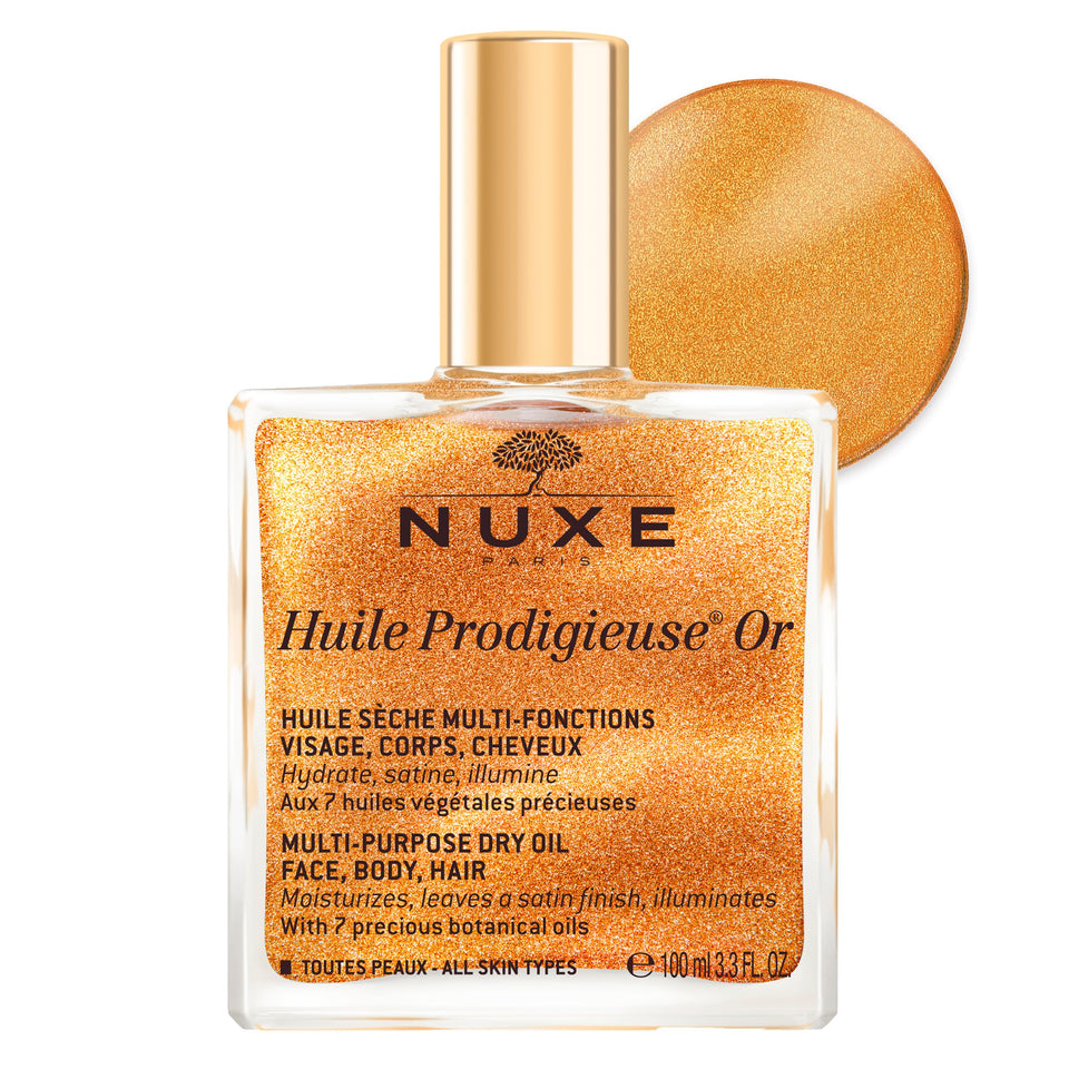 NUXE bottle front view showing product and elegant labeling for instant recognition and appeal