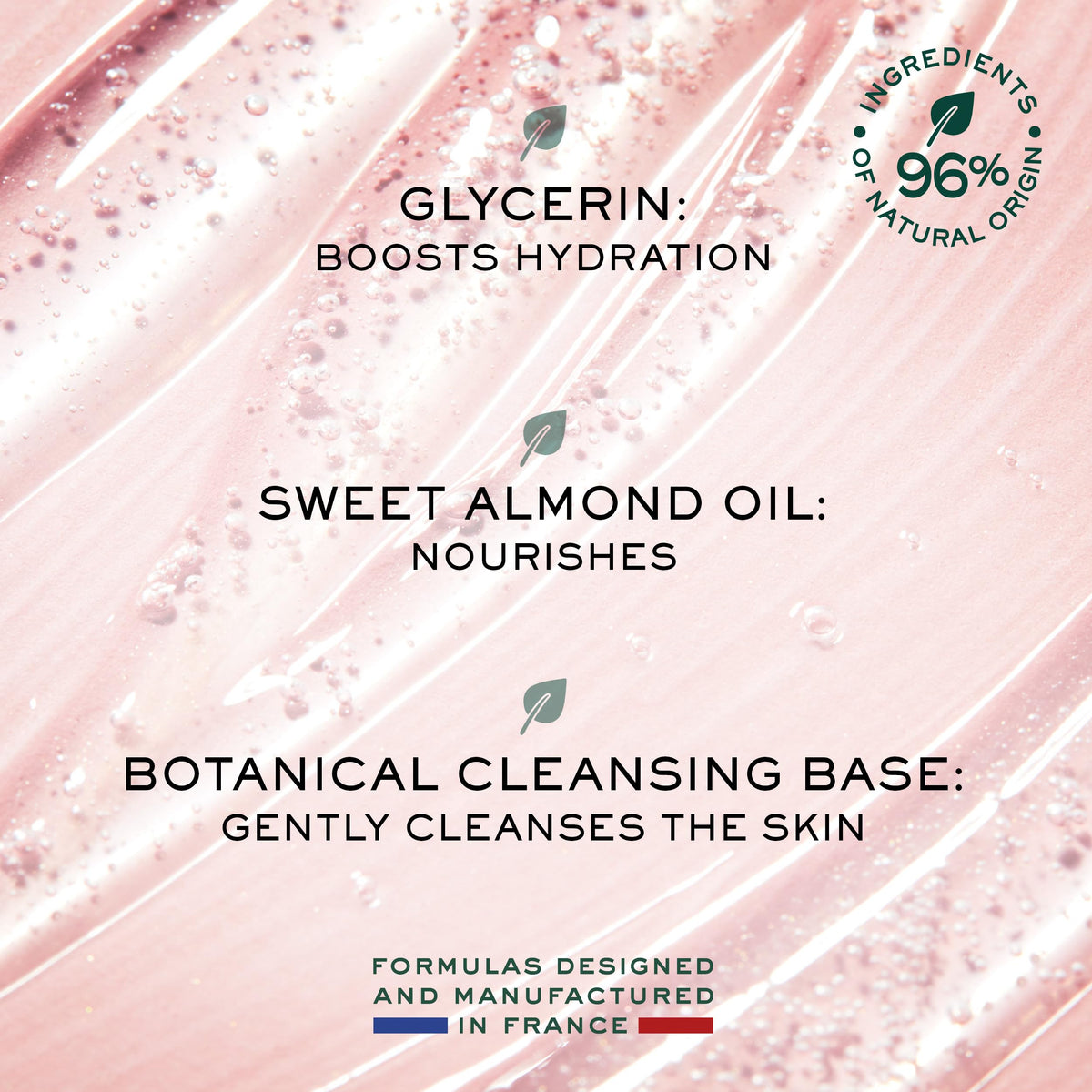 NUXE sweet almond oil ingredient shot emphasizing moisturizing benefit