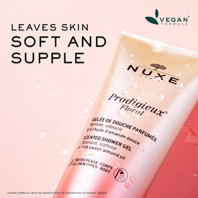 NUXE creamy lather texture on hand showing nourishing foam benefit