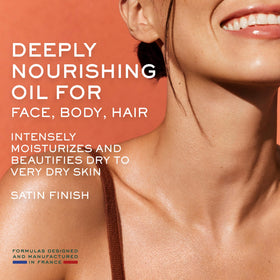 NUXE close up of pump and rich oil texture for smooth application