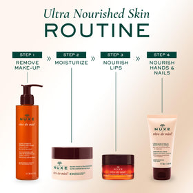NUXE bottle in hand showing 6.7 fl oz size for travel and routine