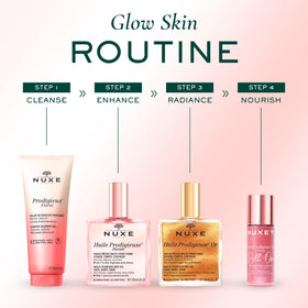 NUXE flatlay with botanical ingredients emphasizing natural-origin formula benefits