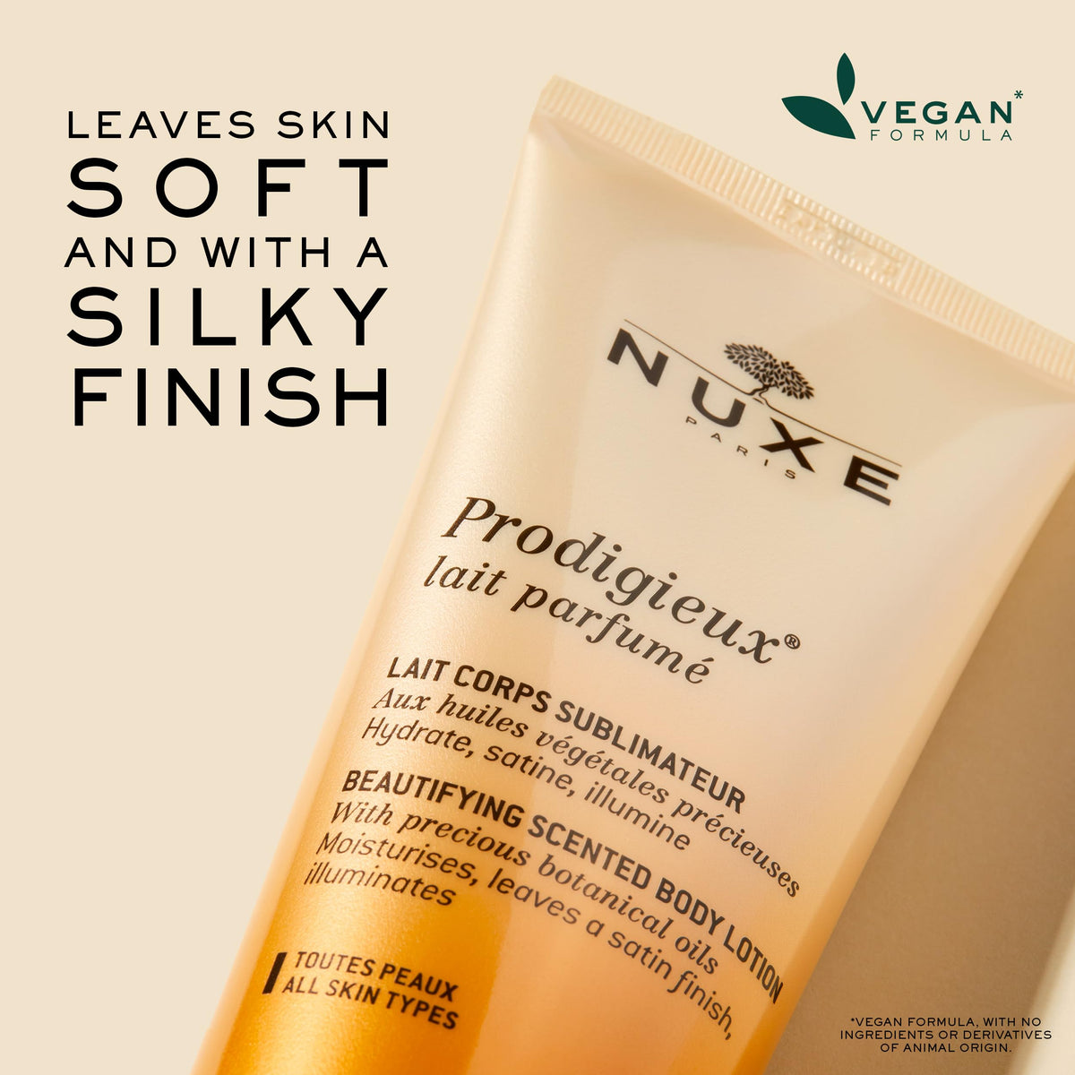 NUXE cream on hand demonstrating lightweight texture and quick absorption