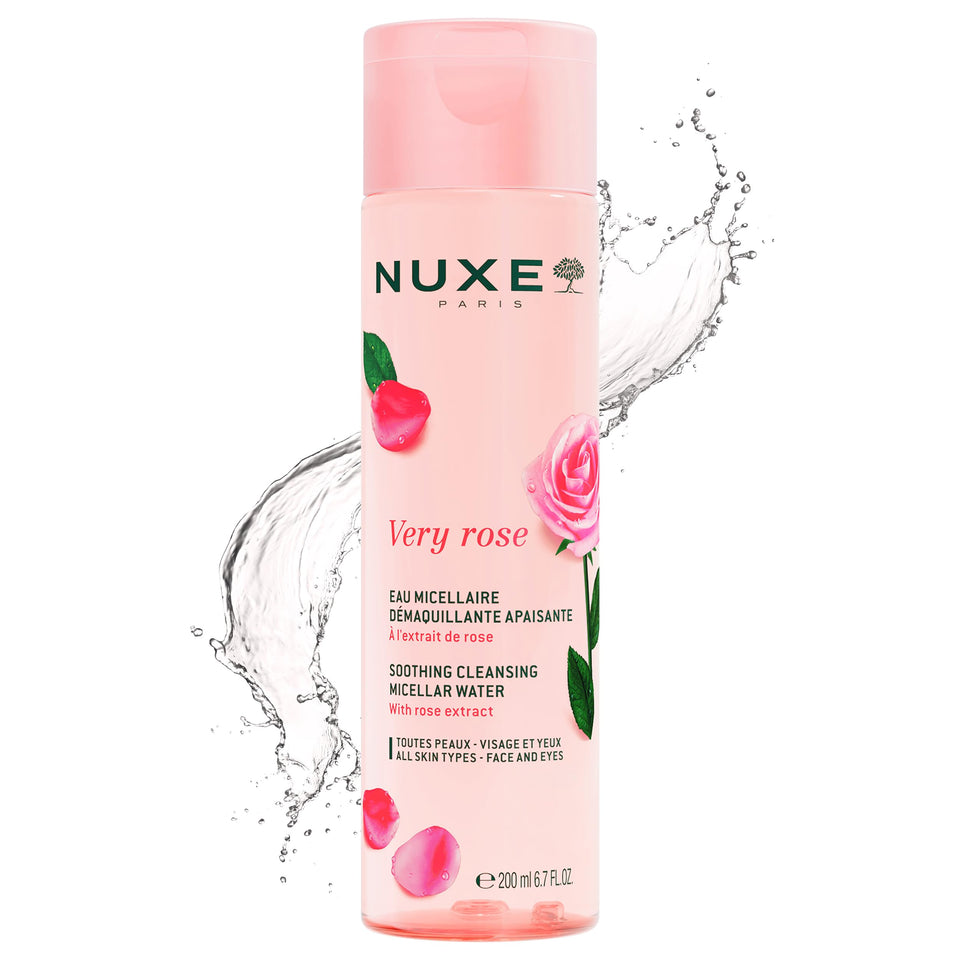 NUXE Very Rose front packaging showing bottle and rose extract benefits