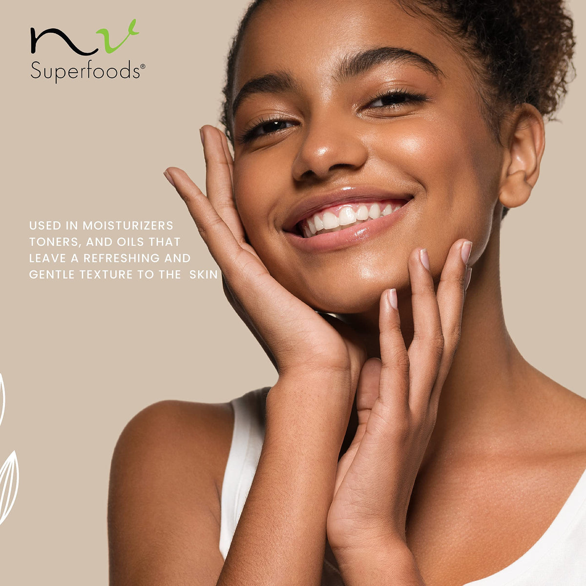 NV Superfoods bottle on bathroom counter showing versatile personal care use