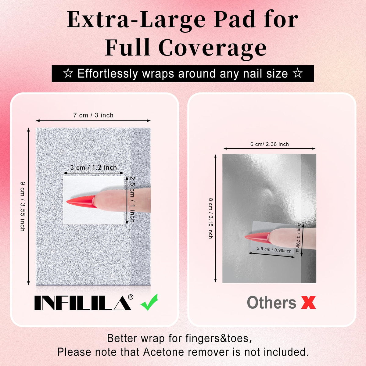 NXJ INFILILA close-up of absorbent pad demonstrating lint-free protection