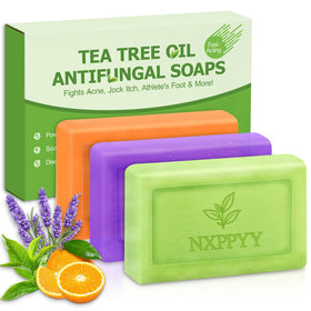NXPPYY front packaging showing three soap bars and benefits