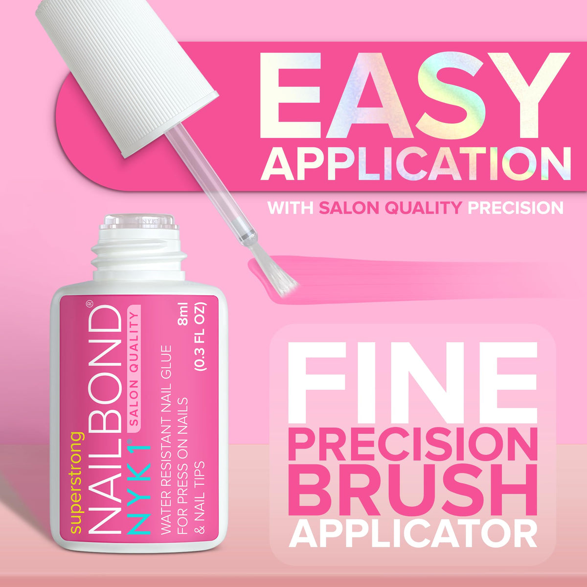 NYK1 bonding a nail tip illustrating reliable hold for repair and extensions