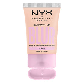 NYX PROFESSIONAL MAKEUP bottle beside ingredient list highlighting glycerin and niacinamide benefit