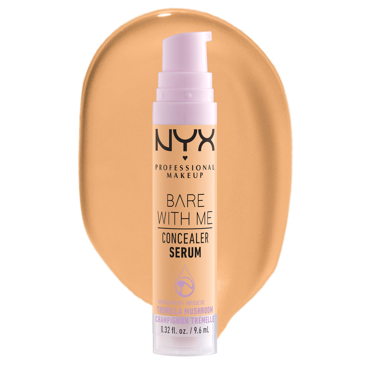 NYX PROFESSIONAL MAKEUP front packaging showing product benefits and shade