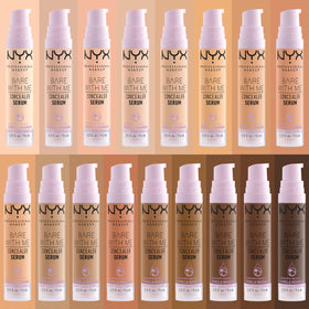 NYX Professional Makeup tan shade sample patch showing accurate tone matching and buildable coverage