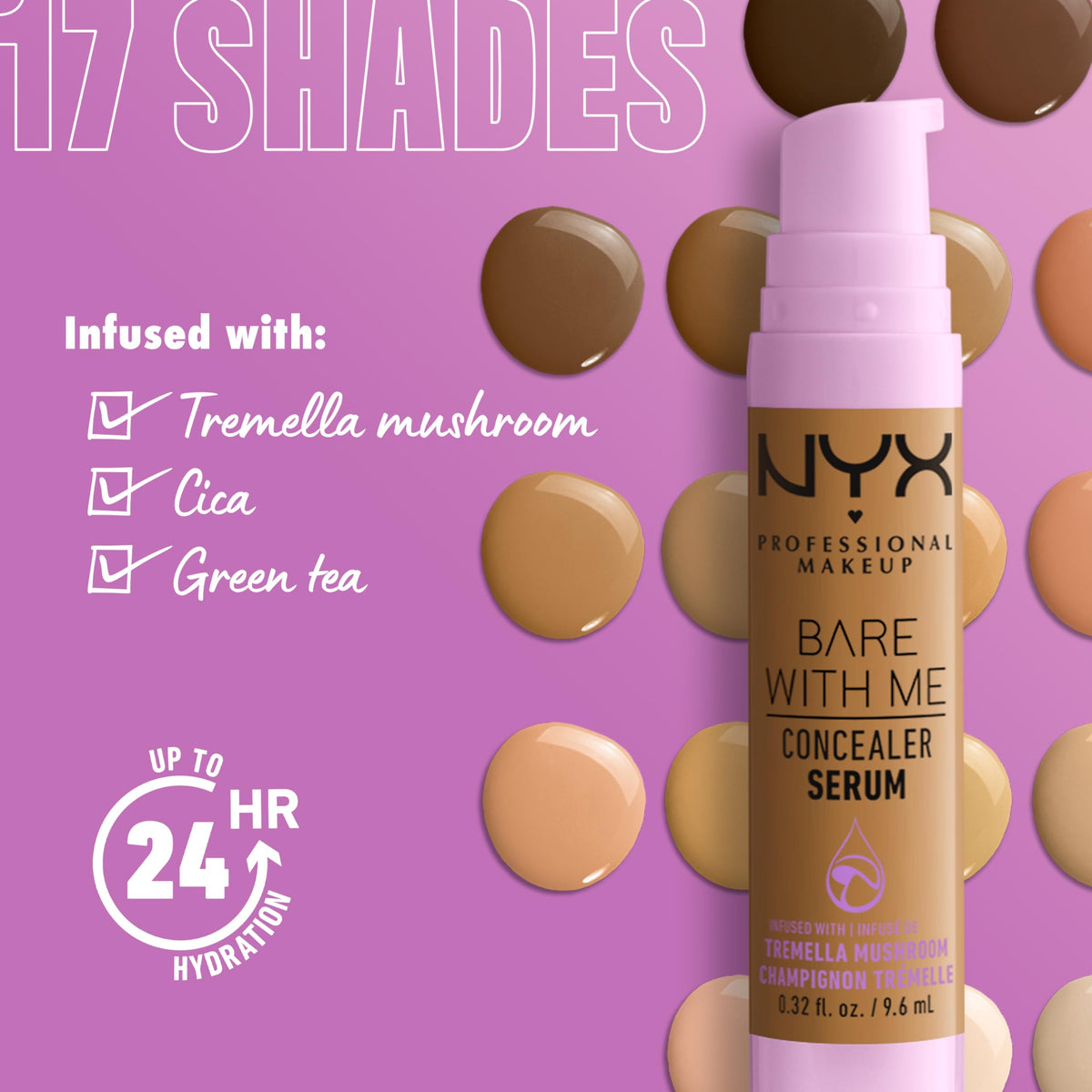 NYX PROFESSIONAL MAKEUP arm swatches of Beige showing coverage and skin match