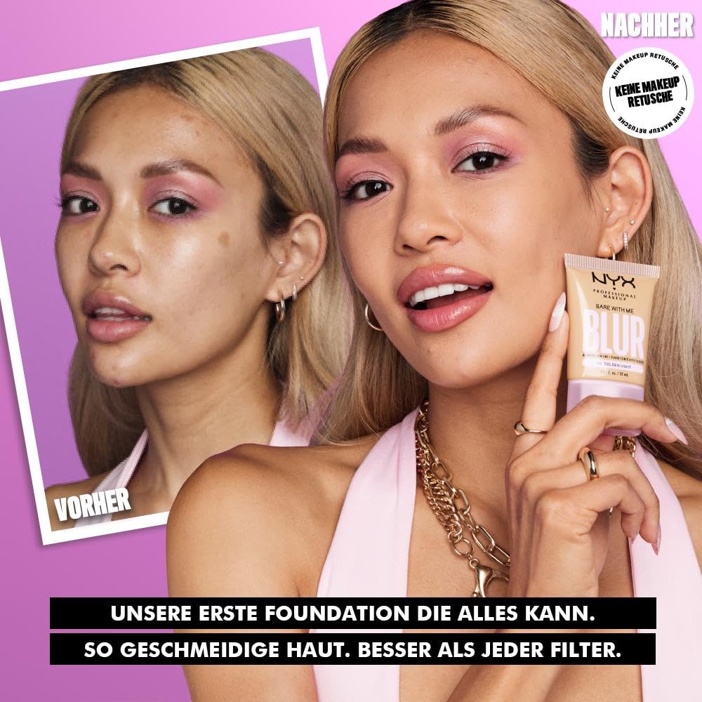 NYX PROFESSIONAL MAKEUP close-up texture showing smooth blendable formula and soft-focus benefit