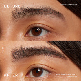 NYX PROFESSIONAL MAKEUP blade tip strokes demonstrating natural hairlike texture