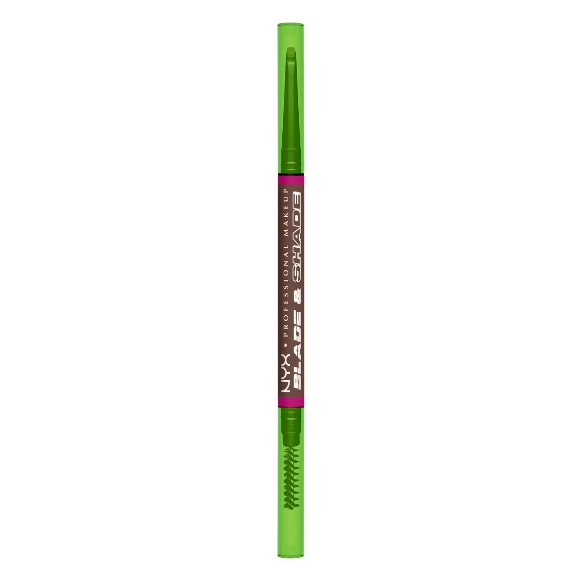 NYX PROFESSIONAL MAKEUP front packaging showing Brunette shade and dual-tip benefit