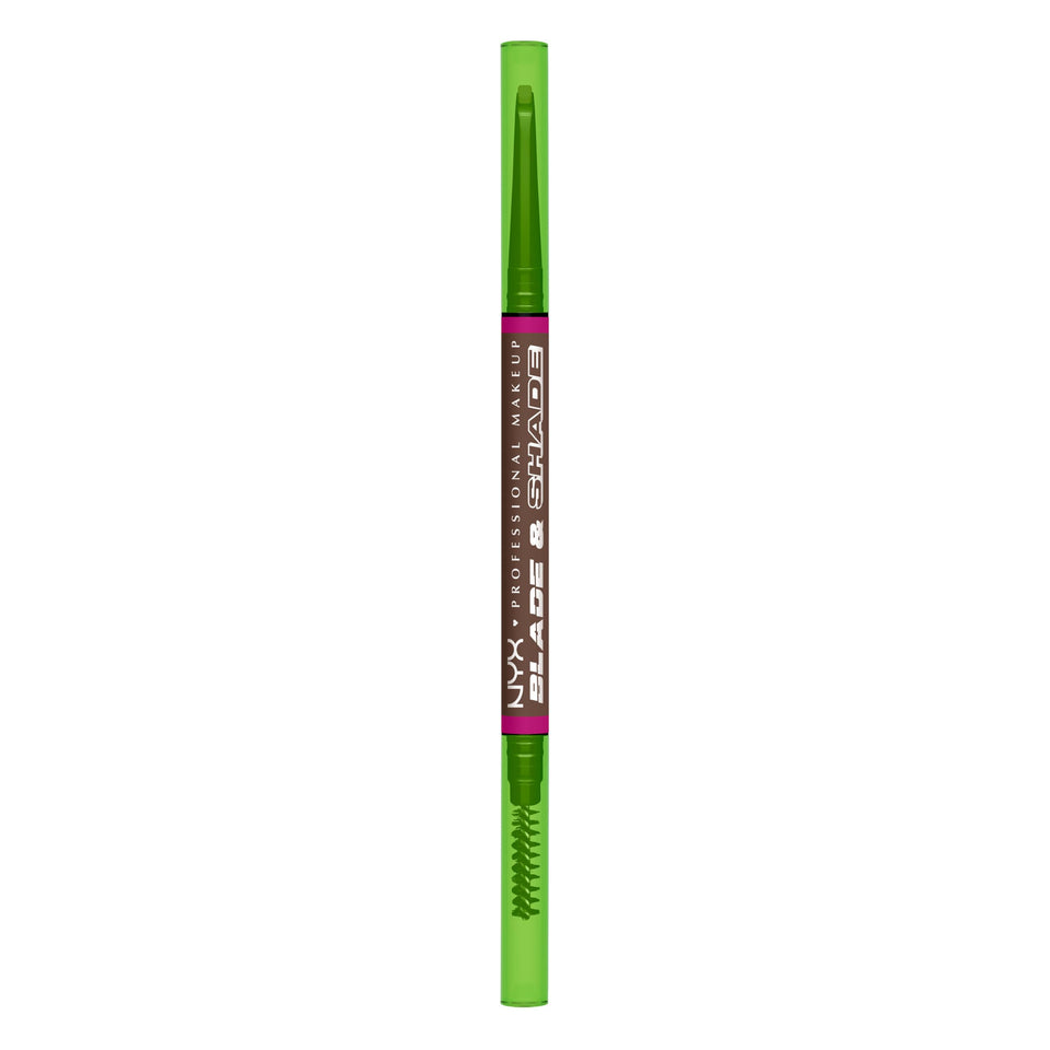 NYX PROFESSIONAL MAKEUP front packaging showing Brunette shade and dual-tip benefit