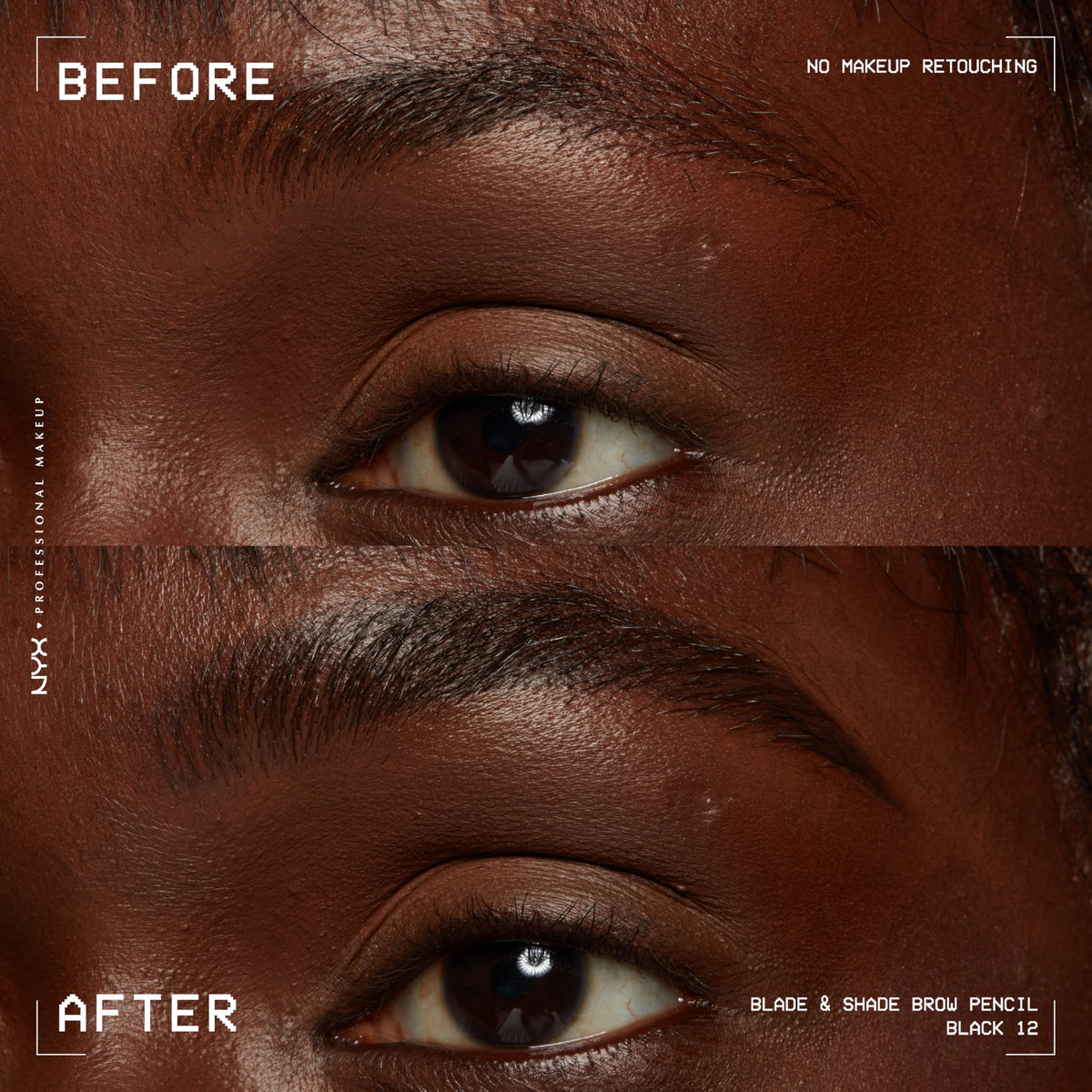 NYX PROFESSIONAL MAKEUP drawn hairlike strokes on skin to show realistic microbladed effect