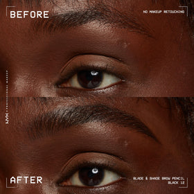 NYX PROFESSIONAL MAKEUP drawn hairlike strokes on skin to show realistic microbladed effect