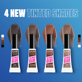 NYX PROFESSIONAL MAKEUP before and after brow transformation with strong hold