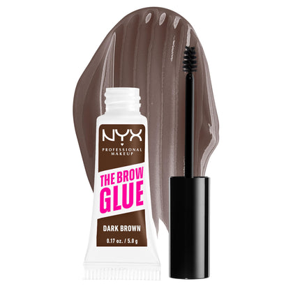 NYX PROFESSIONAL MAKEUP front packaging showing Dark Brown gel benefits