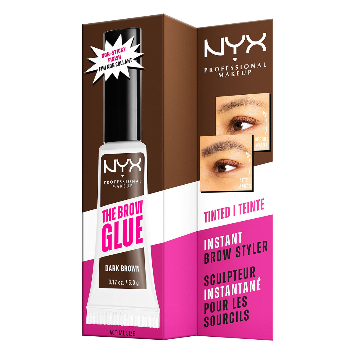 NYX PROFESSIONAL MAKEUP product flatlay with complementary brow tools
