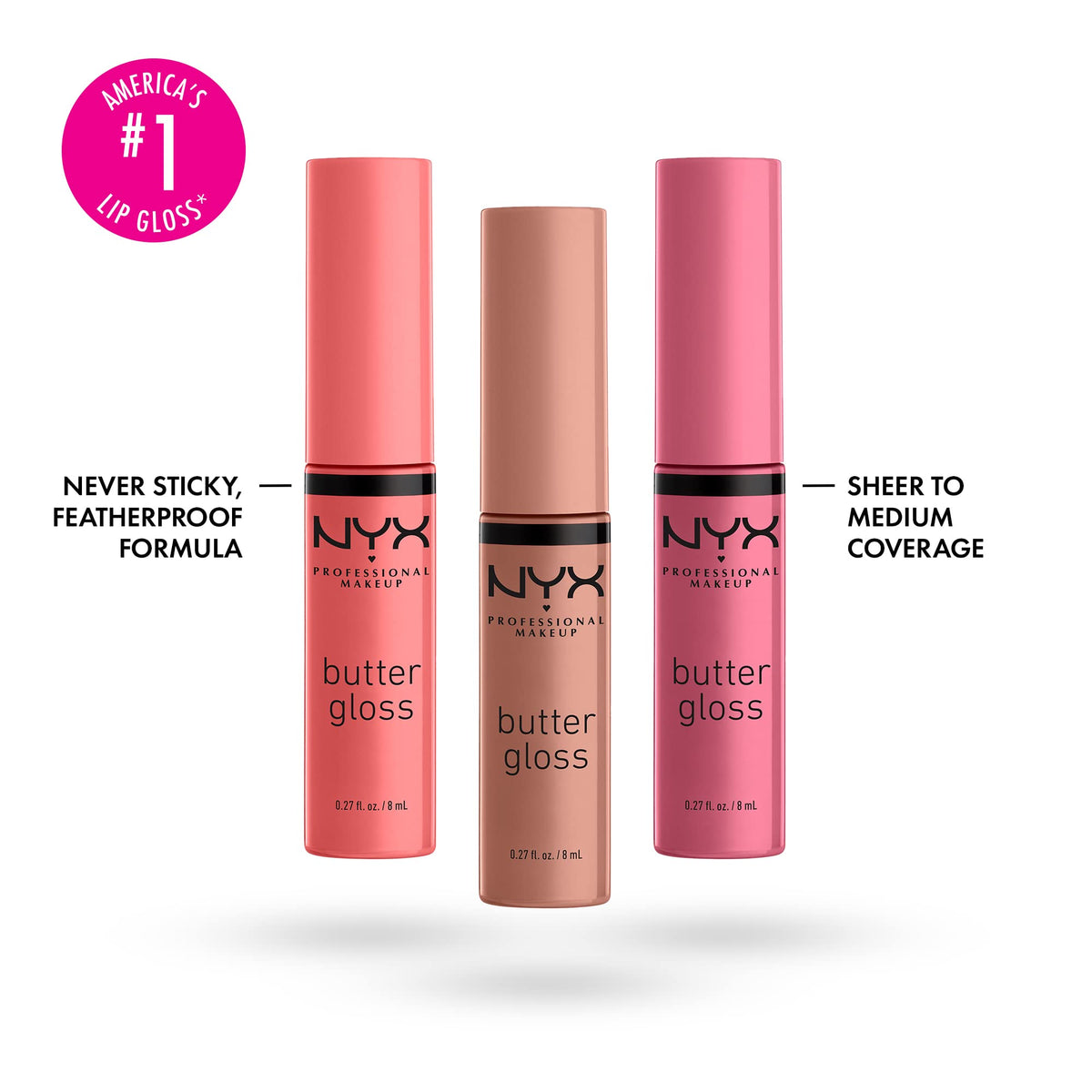 NYX PROFESSIONAL MAKEUP doe-foot applicator with gloss on tip for smooth, precise application