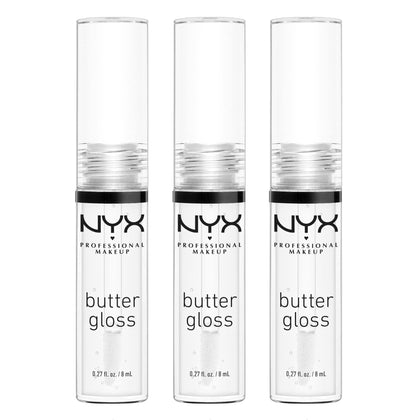 NYX Butter Gloss front packaging showing clear tube and label, easy identification benefit