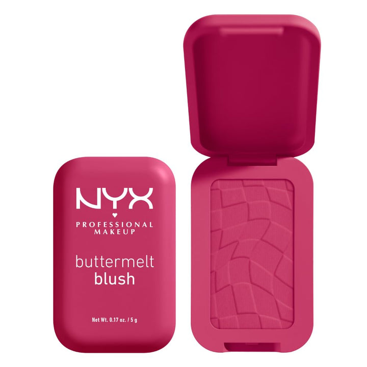 NYX PROFESSIONAL MAKEUP front compact showing shade in pan and clear packaging benefit easy shade selection