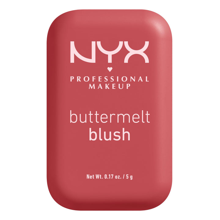 NYX Professional Makeup front pan of Buttermelt Blush showing shade and compact, easy color pickup