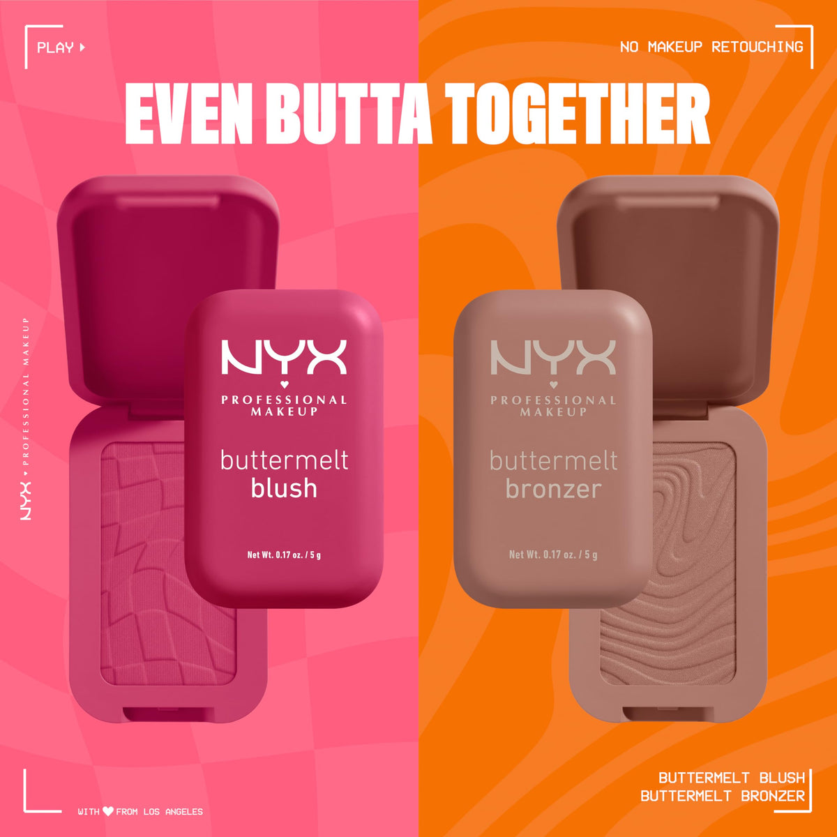NYX Professional Makeup Buttermelt Blush in a makeup bag lifestyle shot, ready-for-anyday glow
