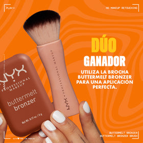 NYX PROFESSIONAL MAKEUP finished makeup look on model showing natural sun-kissed radiance benefit