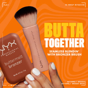 NYX PROFESSIONAL MAKEUP lifestyle model with bronzed cheekbones, sun-kissed look