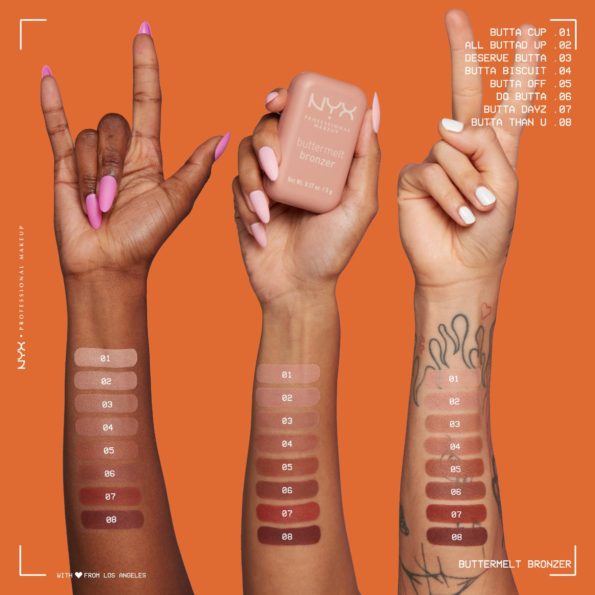 NYX PROFESSIONAL MAKEUP model with bronzer on cheeks showing natural warmth