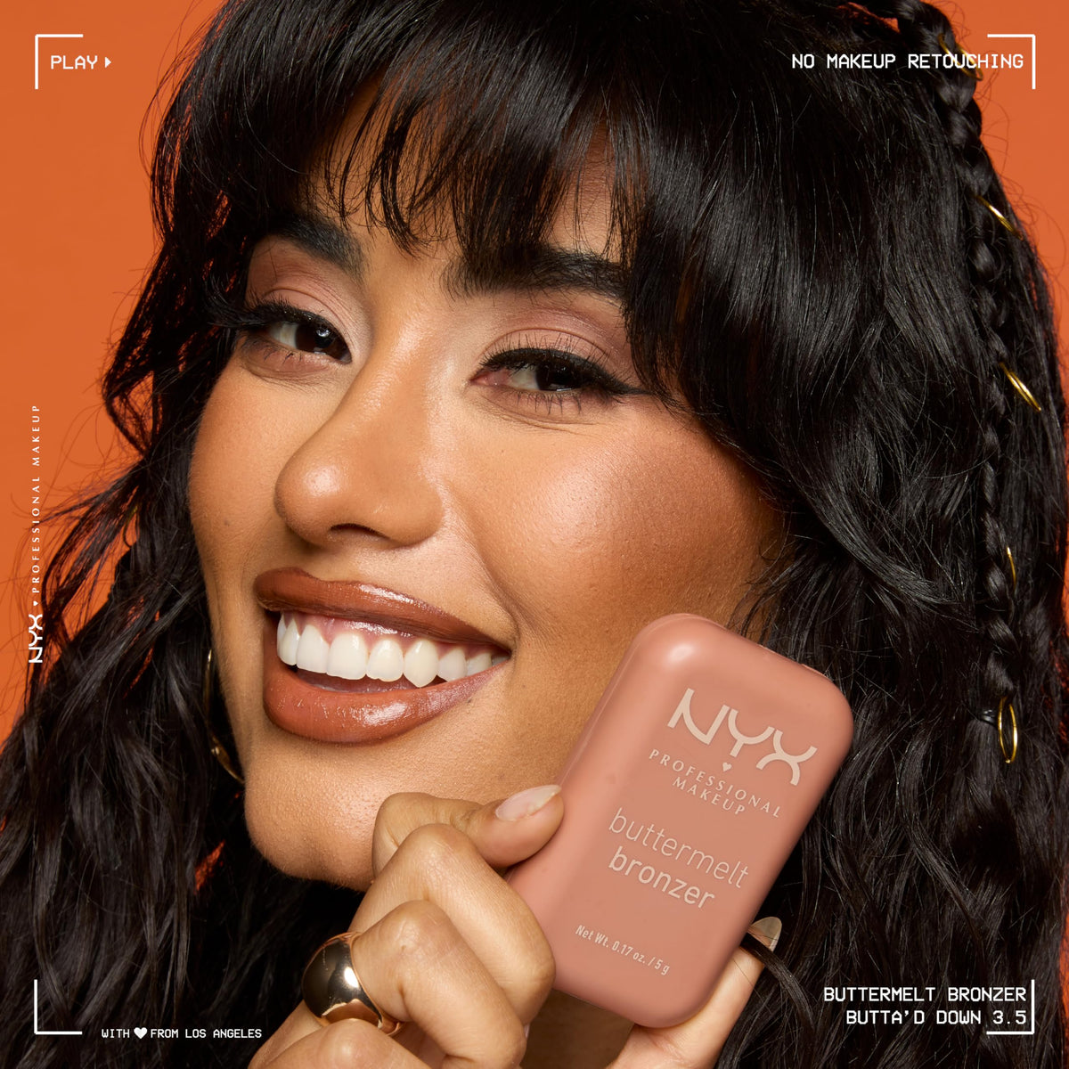 NYX PROFESSIONAL MAKEUP packaging flatlay, clean design and compact size