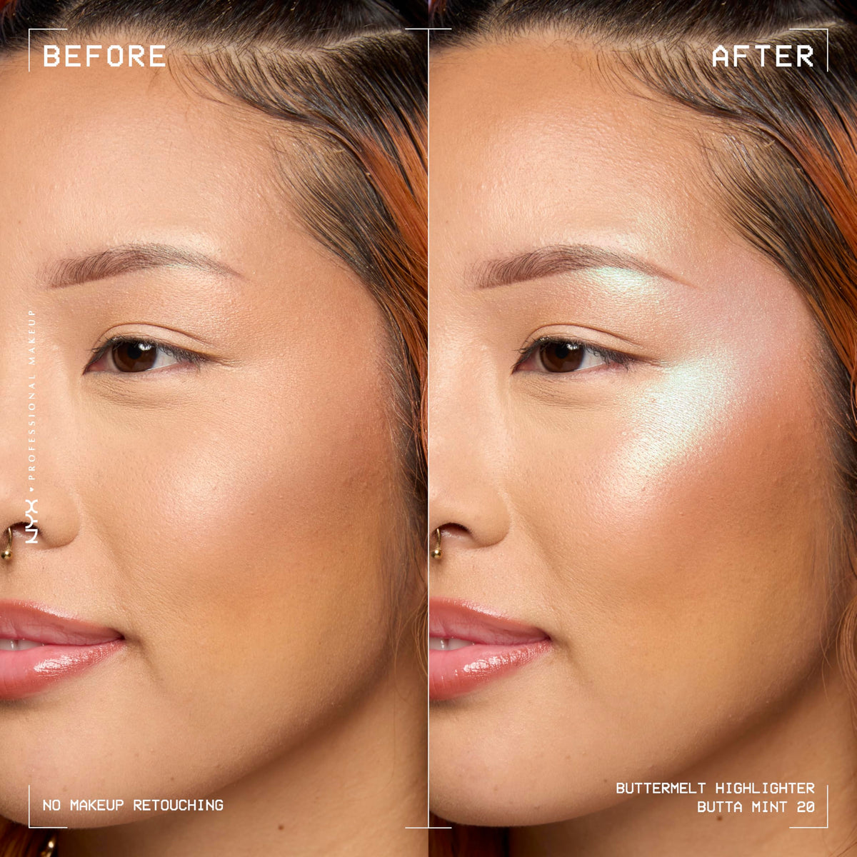 NYX PROFESSIONAL MAKEUP close-up of powder pan revealing buttery, pearlescent texture