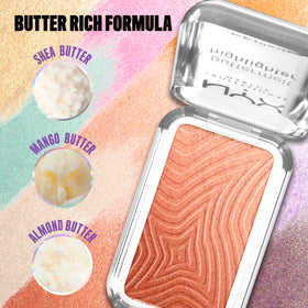NYX PROFESSIONAL MAKEUP collarbone highlight in lifestyle scene for allover radiance