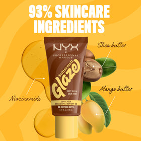 NYX Buttermelt Glaze being applied with fingers to deliver even glaze