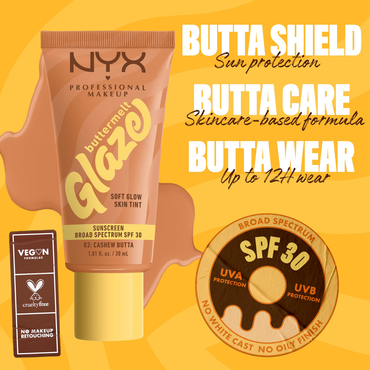 NYX PROFESSIONAL MAKEUP applying glaze with fingers for seamless, warmed-in finish