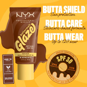 NYX Buttermelt Glaze bottle in hand to show size and scale for travel