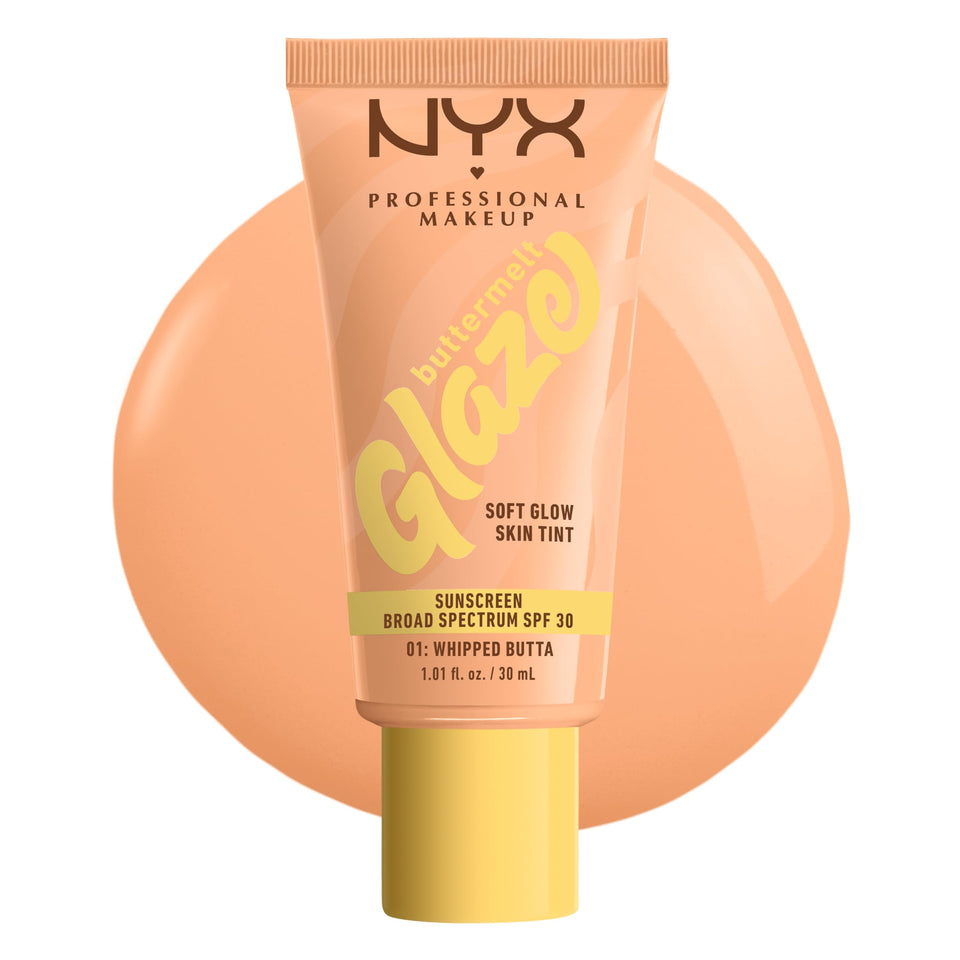 NYX Buttermelt Glaze front packaging showing product and shade
