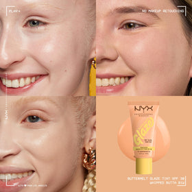 NYX Buttermelt Glaze pump dispensing drop demonstrating easy use