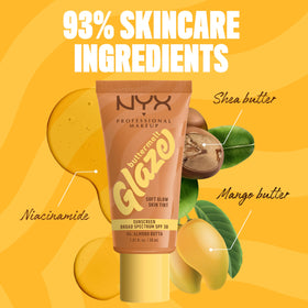 NYX PROFESSIONAL MAKEUP side label close-up listing key ingredients for transparency