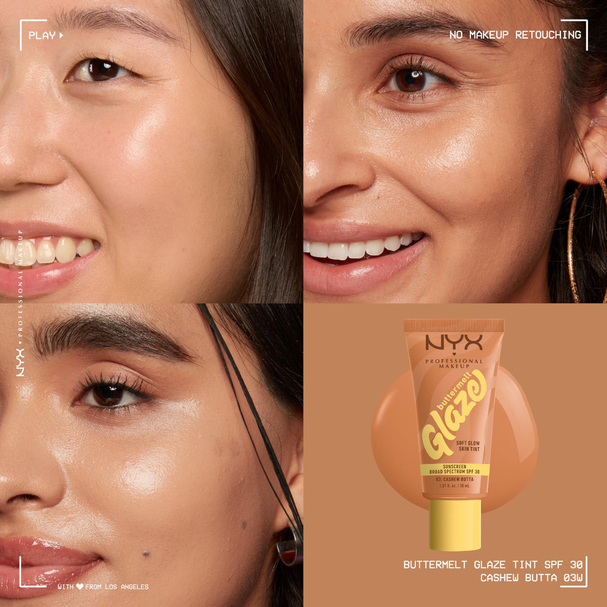 NYX PROFESSIONAL MAKEUP multiple shade swatches on arm illustrating buildable coverage