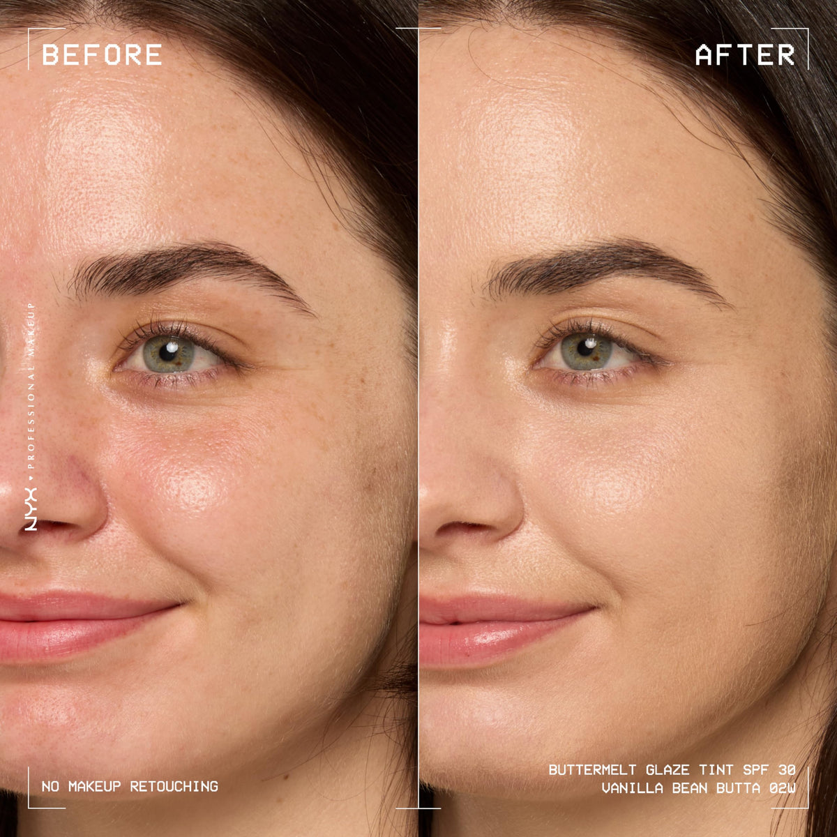 NYX PROFESSIONAL MAKEUP texture close-up highlighting smooth glazed finish benefit