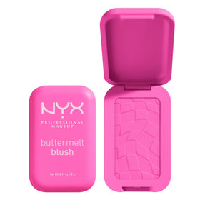 NYX PROFESSIONAL MAKEUP front pan view showing shade My Butta Half and true color payoff