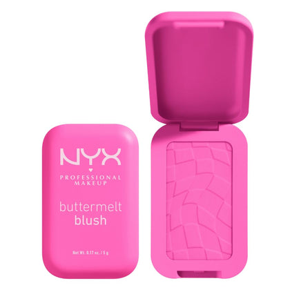 NYX PROFESSIONAL MAKEUP front pan view showing shade My Butta Half and true color payoff