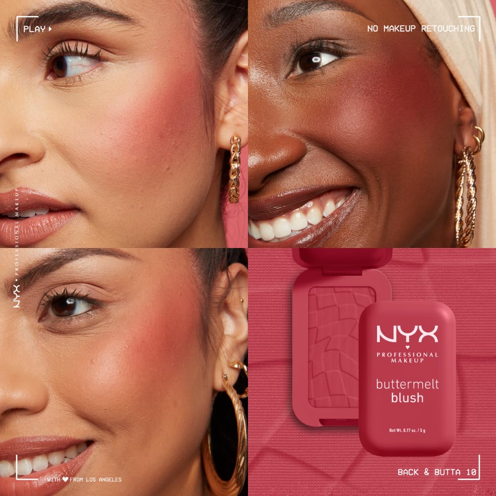 NYX PROFESSIONAL MAKEUP blush layered over bronzer for sun‑kissed finish